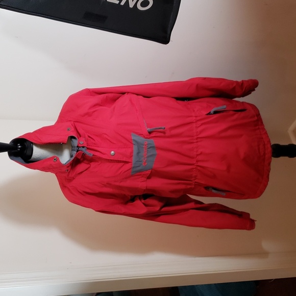 Columbia Men's Waterproof Red Gray 3/4 Zip Pullover Jacket/Windbreaker, Size L - Picture 2 of 11